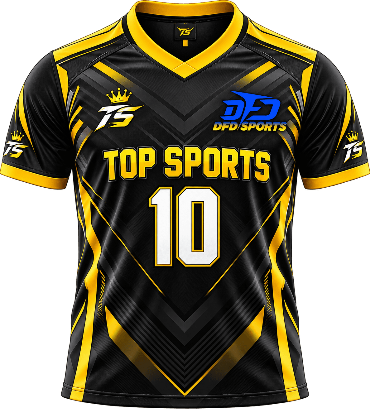 Black and gold team jersey