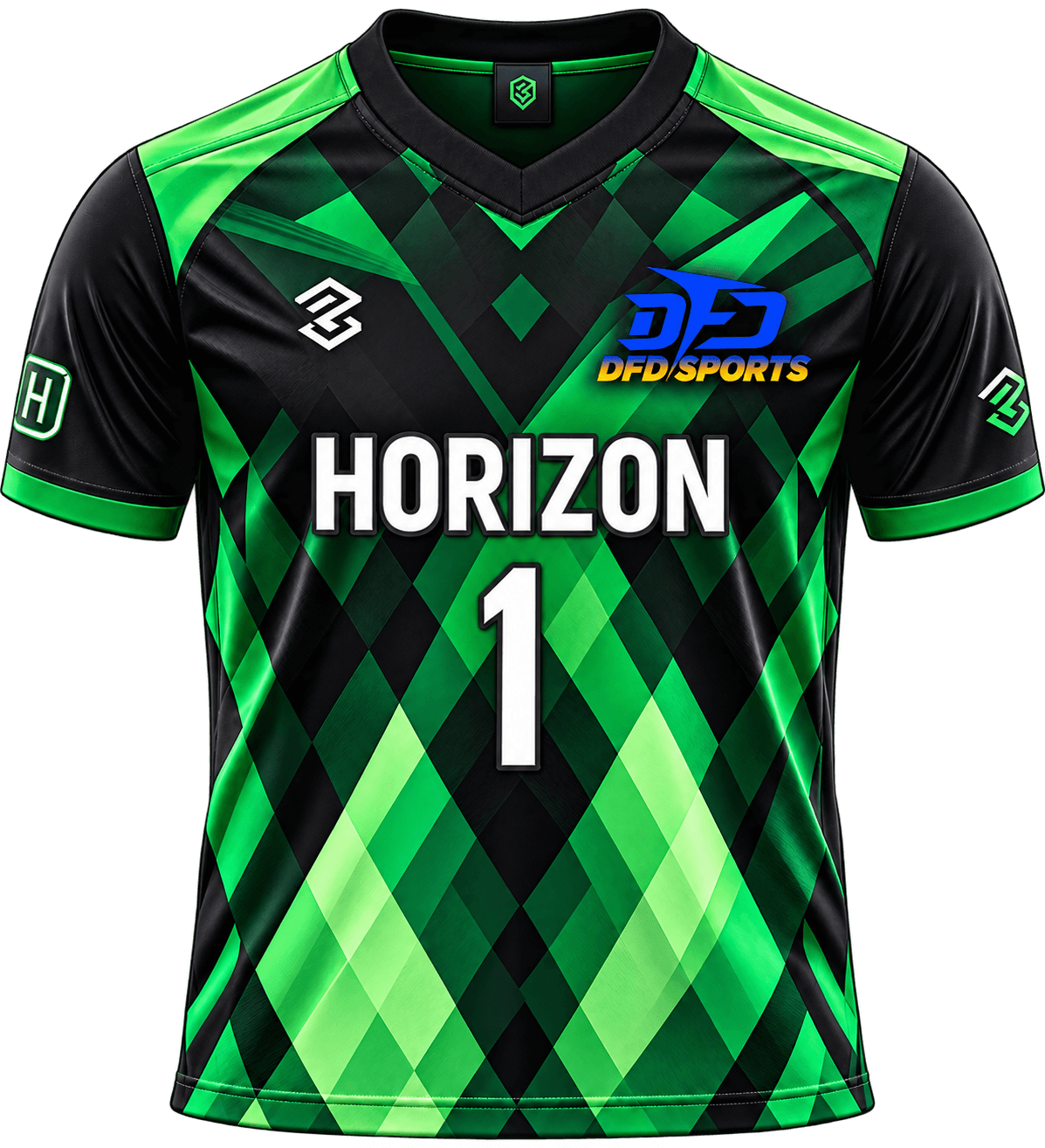 Green and black team jersey